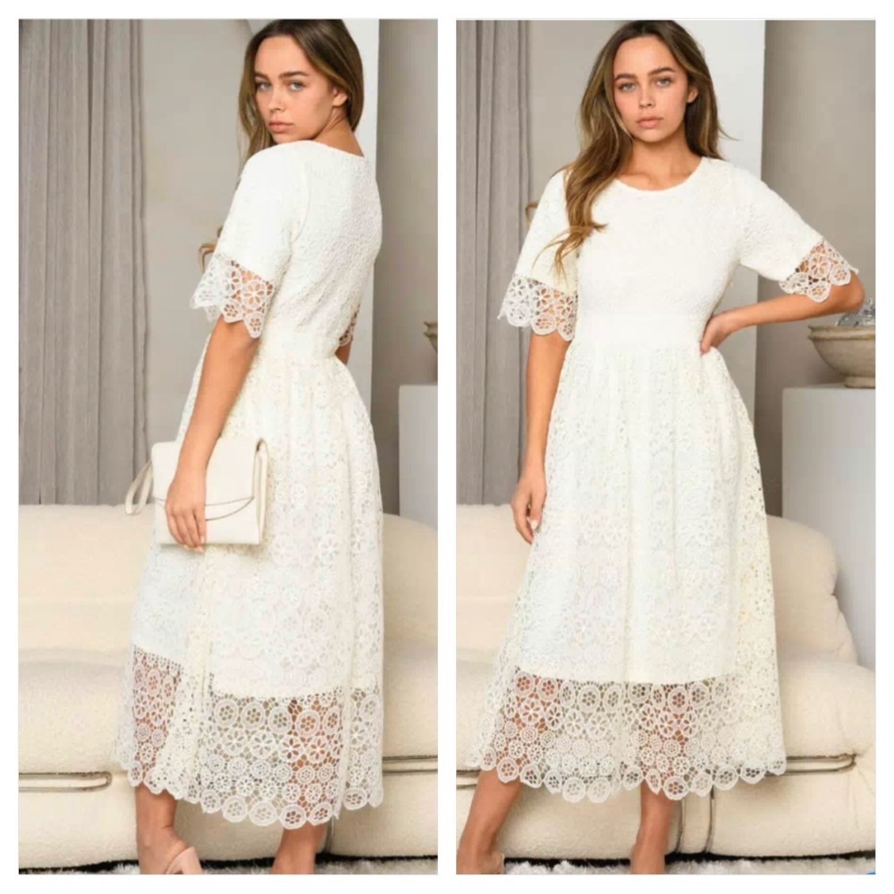 #51 Eyelet detailed midi dress - Picture 1 of 9